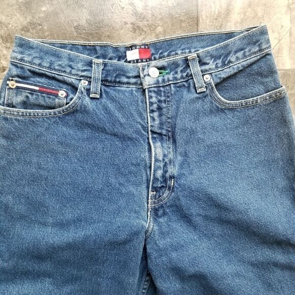 Vintage 90s y2k Tommy Hilfiger High Rise Waisted Relaxed Fit Mom Jeans 9/32 - Picture 3 of 10